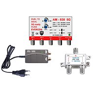 EVERCON antenna set for 4 TVs 838-101-4 5G for DVB-T2 - Antenna Amplifier