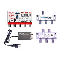 EVERCON antenna set for 8 TVs 838-101-8 5G for DVB-T2 - Antenna Amplifier