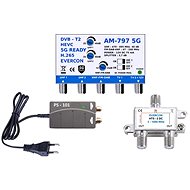 EVERCON antenna set for 3 TV 797-101-3 for DVB-T2 - Antenna Amplifier