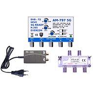 EVERCON antenna set for 5 TVs 797-101-5 for DVB-T2 - Antenna Amplifier