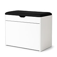 BOXIMO White shoe rack with seat and pull-out shelves VAULT, 57 x 30 x 53cm - Shoe Rack