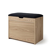 BOXIMO Brown shoe rack with seat and pull-out shelves VAULT, 57 x 30 x 53cm - Shoe Rack