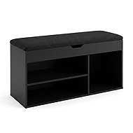 BOXIMO Shoe rack with seat TRIA, 80 × 43 × 30 cm, black - Shoe Rack