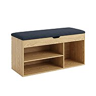 BOXIMO Shoe rack with seat TRIA, 80 × 43 × 30 cm, brown - Shoe Rack