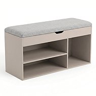 BOXIMO Shoe rack with seat TRIA, 80 × 43 × 30 cm, beige - Shoe Rack