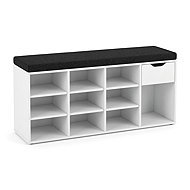 BOXIMO Shoe rack with seat KADO, 104 × 50 × 30 cm, white - Shoe Rack