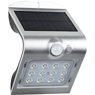 LED solárne svietidlo so senzorom pohybu 2 W/4000 K/220 lm/IP65/Li-on 3,7 V/1200 mAh, strieborné - LED reflektor