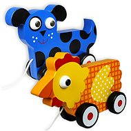  Pet on a string Hen &amp; Dog  - Push and Pull Toy