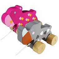Rhinoceros &amp; Hippopotamus - Push and Pull Toy