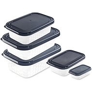 Branq Set of food jars Ori black 5pcs - rectangular - Food Container Set