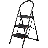 BRADAS 3 × 1 folding steps black, 150kg - Stepladder