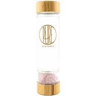 BrainMax Pure Glass Bottle with Rose Quartz 500 ml - Drinking Bottle