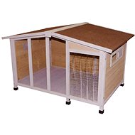 Kerbl Wooden shed with transparent wall Overview 134 × 92 × 82 cm - Dog Kennel