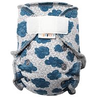 Panty nappy (S) - Clouds SZ, grey velour - Cloth Nappies