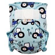 Breberky Panty nappy (S) - Tractor in the field SZ, petrol velour - Cloth Nappies