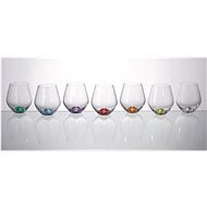 Bohemia Royal Crystal Water glasses 6 pcs 500 ml TORI, coloured bottom - Glass