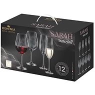 Bohemia Royal Crystal SARAH WATERFALL Set of wine glasses 12 pcs - Glass