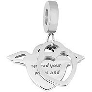 BRUNO Double Heart with Wings dangle charm for a bracelet - Charm