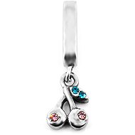 BRUNO cherry pendant with rhinestones for flat bracelet - Charm