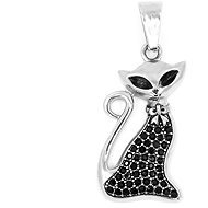 BRUNO Cat pendant with black rhinestones - Charm