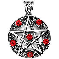 BRUNO Pentagram s kamínky červený - Charm