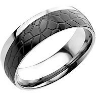 BRUNO Patterned Ring in black, size 8 (EU 56.5–58.5) - Ring