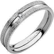 BRUNO Sandblasted ring with stone size 5 (EU 49-51) - Ring
