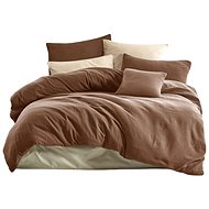 Brotex Muslin fitted sheet 140 × 220, 70 × 90 cm, brown - Bed Linen