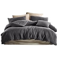 Brotex Muslin fitted sheet 140 × 220, 70 × 90 cm, dark grey - Bed Linen