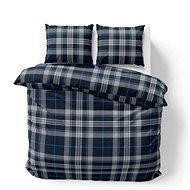 Brotex Flannel French bed linen 240 × 200, 70 × 90 cm, Alex blue - Bed Linen