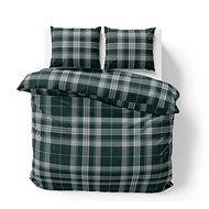 Brotex Flannel French bed linen 240 × 200, 70 × 90 cm, Alex green - Bed Linen