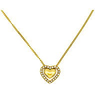 BRUNO Necklace Double heart with rhinestones gold - Necklace