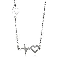 BRUNO Náhrdelník Křivka EKG se srdíčky - Necklace