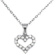 BRUNO Náhrdelník Obrys srdce s kamínky - Necklace