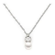 BRUNO Náhrdelník Perla s kamínkem - Necklace