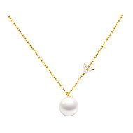 BRUNO Pearl necklace with rhinestones gold - Necklace