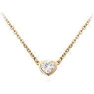 BRUNO Necklace Heart with a stone Rose gold - Necklace