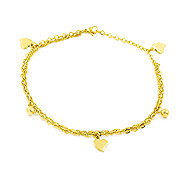 BRUNO Double Heart anklet chain Gold - Chain Necklace