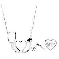 BRUNO Phonendoscope Set, ECG Curve - Jewellery Gift Set