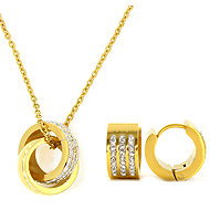 BRUNO Set Rings gold with rhinestones - Jewellery Gift Set