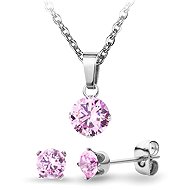 BRUNO Set with rhinestones Pink - Jewellery Gift Set