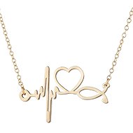 Bruno stethoscope, ECG curve gold - Necklace