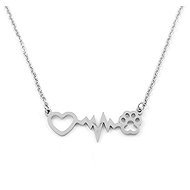 Bruno ECG curve and paw - Necklace