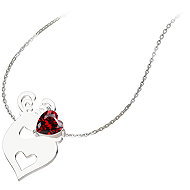 Bruno the reindeer with red heart - Necklace