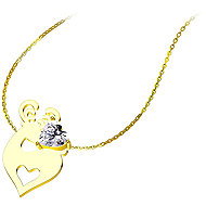 Bruno reindeer with a heart gold - Necklace