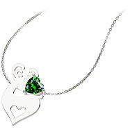 Bruno green reindeer with heart - Necklace