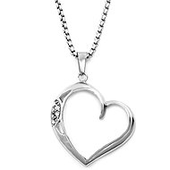 Bruno heart pendant with crystals + chain - Necklace
