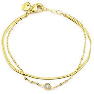 Bruno Double bracelet with rhinestone gold - Bracelet