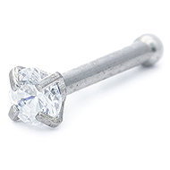 Bruno Straight nose cap with rhinestone 0,2 cm - Piercing