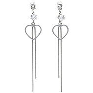 Bruno Long dangle earrings HEART with rhinestone - Earrings